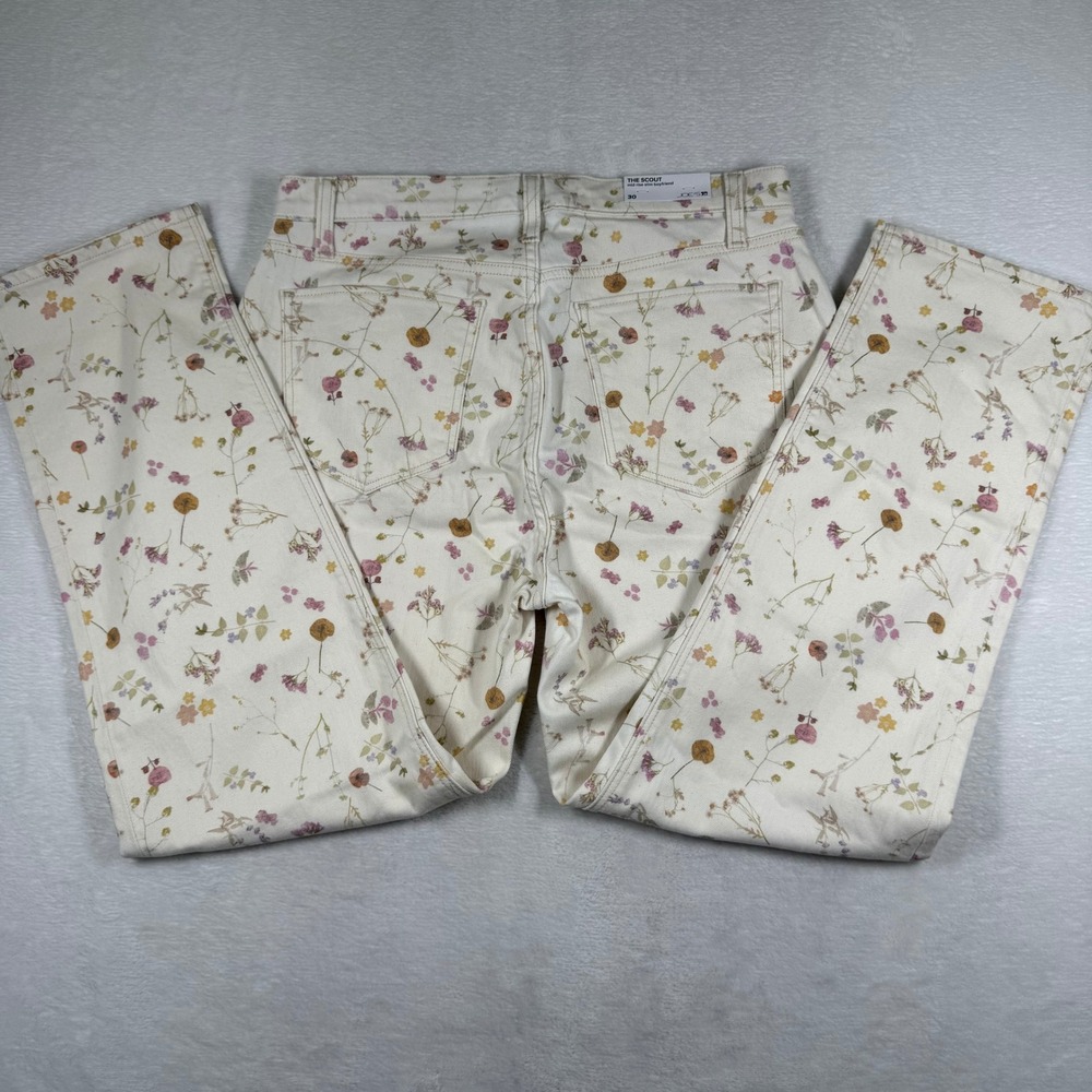 Joe's Jeans The Scout Mid Rise Slim Boyfriend Floral Print Denim Pants 30 NEW